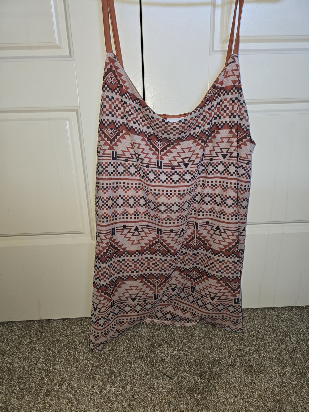 LuLaRoe Rust and Black Aztec Print Cami